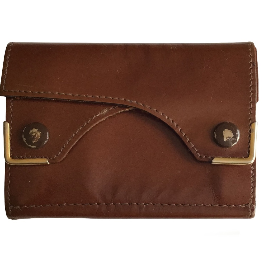 Vintage Spanish Leather Keyring Holder with Inside Wallet & Snap Closure